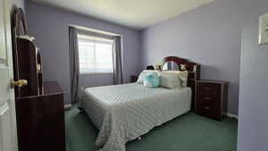 Bedroom with carpet and baseboards