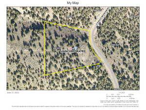 Aerial view of property's location with property boundaries highlighted