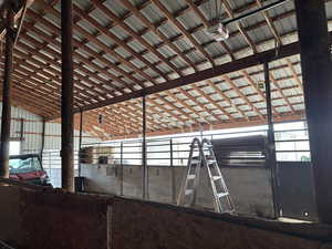 View of horse barn