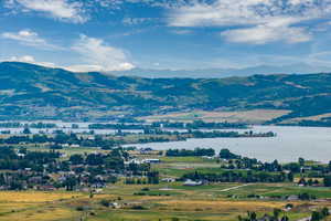 Mountain view featuring a large body of water