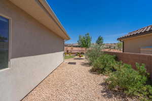 View of fenced backyard
