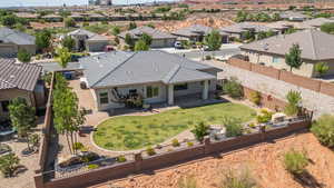 Aerial perspective of suburban area
