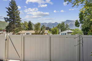 Gate with a mountain view