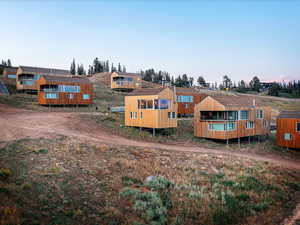 Rear view of property with a residential view