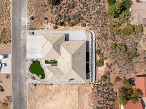 Bird's eye view of a desert landscape