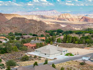 View of mountain backdrop with nearby suburban area