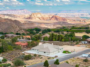 View of mountain background with nearby suburban area