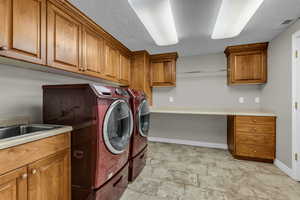 Large laundry room with storage room