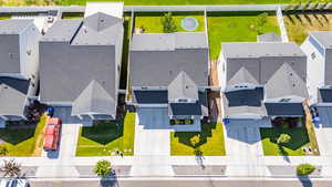 Aerial perspective of suburban area