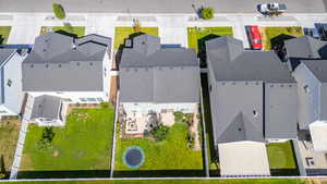 Aerial perspective of suburban area