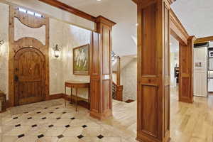 Foyer with recessed lighting