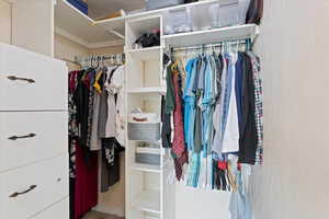 View of walk in closet