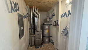 Utilities with water heater and electric panel
