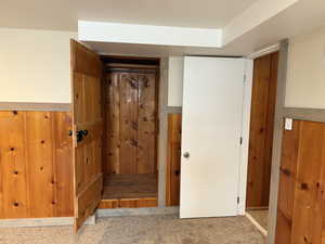 Cedar lined closet inside and entry door