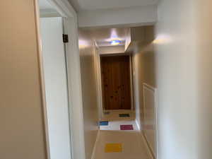 Cedar linen closet in hallway