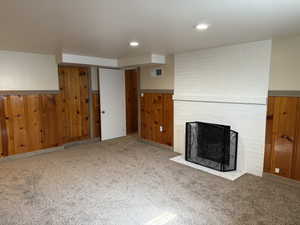 Bedroom 4 featuring cedar accents, new carpet, and recessed lighting. Could be used as master or family room