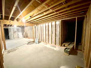 View of Big, fun family room ready to have sheet rock dropped.