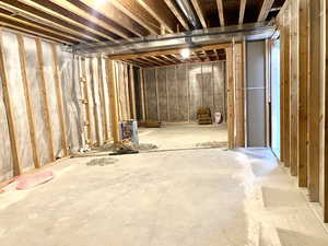 Big, fun family room ready to have sheet rock dropped.
