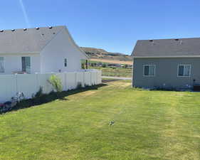 Backyard and view of the east side, towards the mountain.