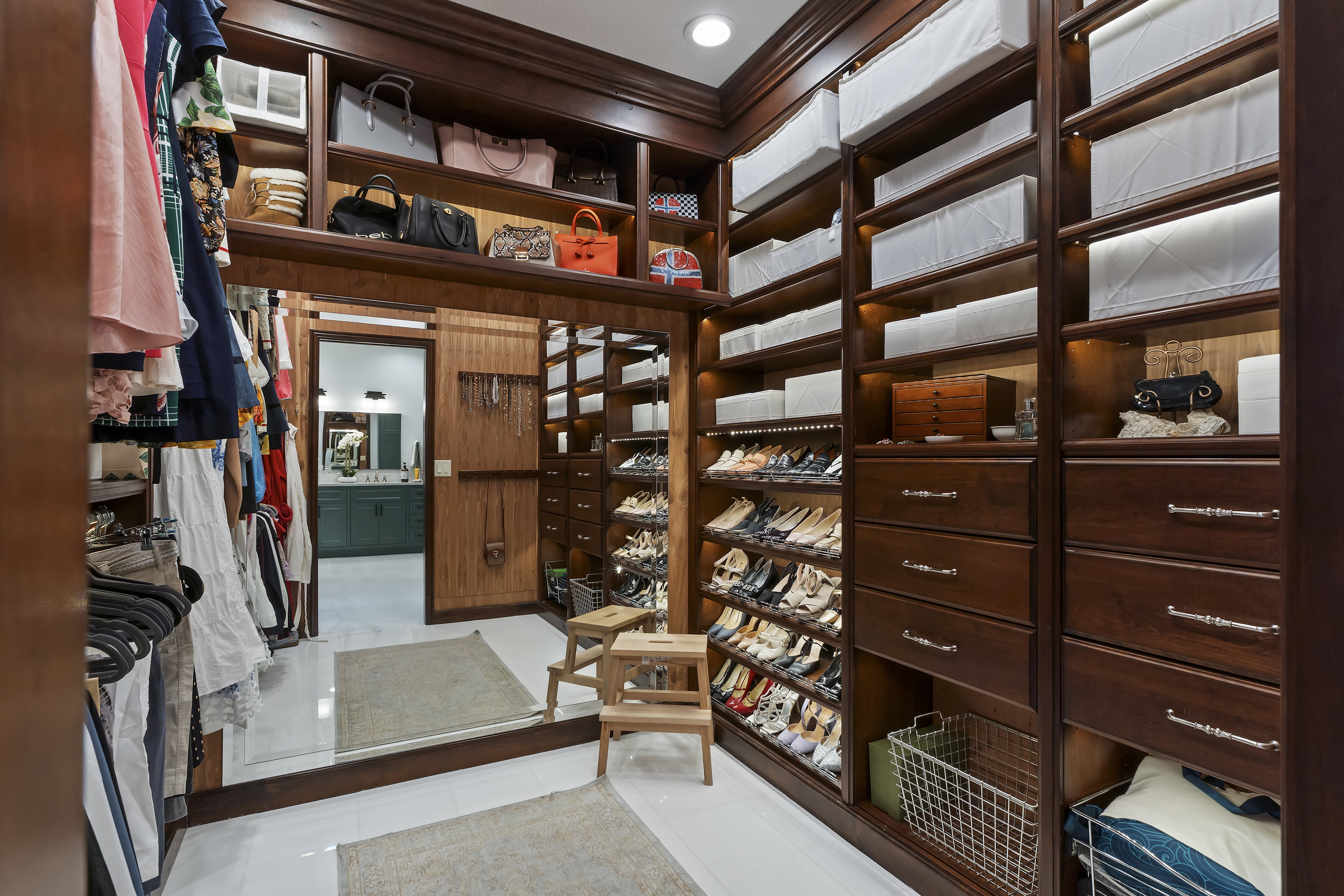 Spacious closet featuring tile patterned flooring