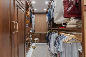 View of walk in closet