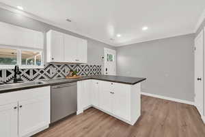 Kitchen with stainless steel appliances