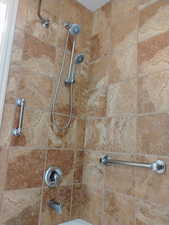Bathroom view of  shower combination