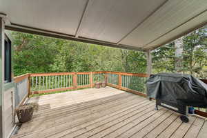 Deck featuring grilling area