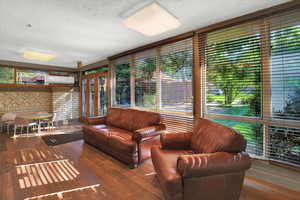 Sunroom with french doors