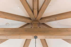Detailed view of beamed ceiling