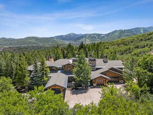 Mountain view with a heavily wooded area