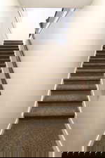 Stairs featuring carpet flooring and baseboards