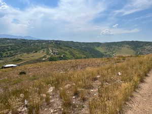 View of mountain background with rural landscape