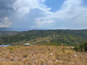 Mountain view with rural landscape