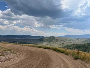 View of mountain background with rural landscape
