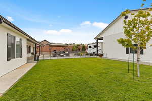 View of yard featuring a patio area and a gazebo