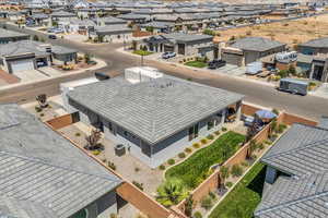 Aerial perspective of suburban area