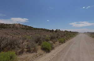 View of dirt / gravel road with a rural view