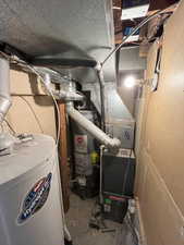 Utility room featuring water heater
