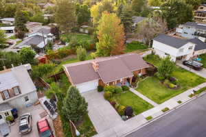 Aerial perspective of suburban area