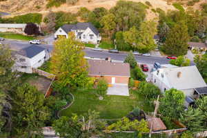 Aerial perspective of suburban area