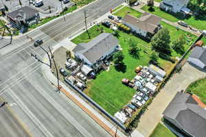 Aerial perspective of suburban area