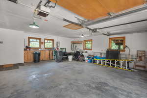 Garage featuring a garage door opener