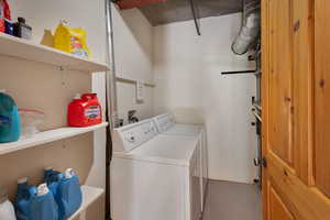 Laundry area with independent washer and dryer