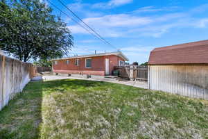 Back of house with a patio and a fenced backyard