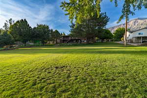 View of yard featuring a mountain view