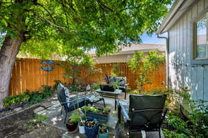 Secluded View of patio, wired for a hot tub