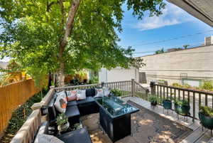 View o deck with an outdoor hangout area and a wooden deck