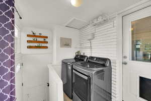 Washroom with separate washer and dryer on Main Floor