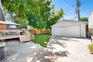 View of detached garage